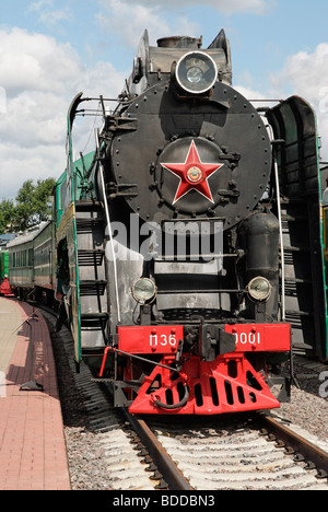 Front view of the Soviet steam locomotive P36-0001. Built in 1950. Stock Photo