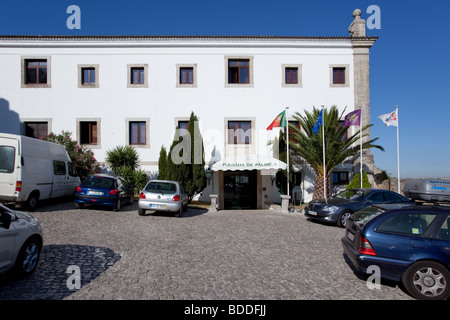 Pousada de Palmela, the historical luxury hotel inside the Palmela Castle. Palmela, Setubal District, Portugal. Stock Photo