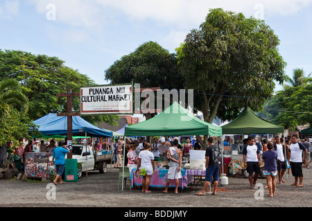 Punanga Nui Cultural Market on Rarotonga in The Cook Islands Stock Photo