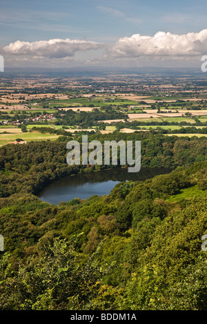 The Vale of Mowbray and Lake Gormire from Sutton Bank, North York Moors National Park Stock Photo