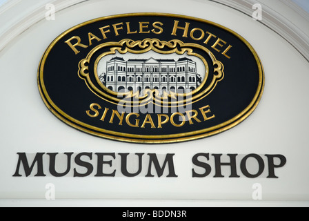 Museum Shop sign, Raffles Hotel, Singapore Stock Photo