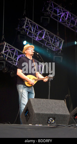 Ade Edmondson Young Ones Bad Shepherds playing at Fairport's Cropredy Convention friendly music festive near Banbury Oxfordshire Stock Photo