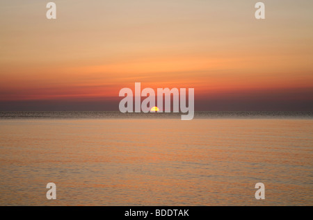 Sunrise over the north sea. Jasmund National Park on the Island of Ruegen in northern Germany Stock Photo