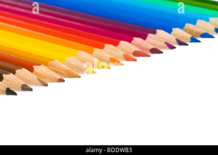 crayons isolated on white background Stock Photo