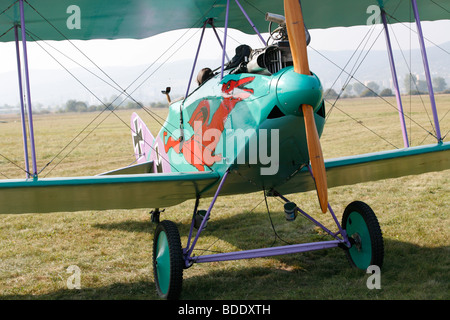 Replicas of historical airplanes from World War 1st. Stock Photo