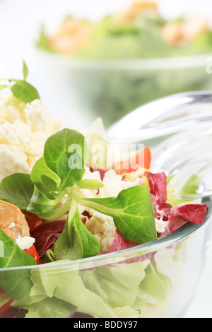 Salad with chicken and curd cheese Stock Photo