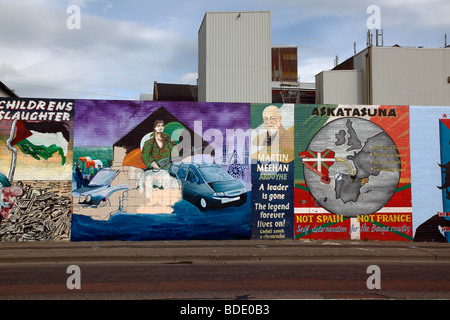 belfast ireland north falls road murals political painted west ardoyne lower walls troubles alamy rm