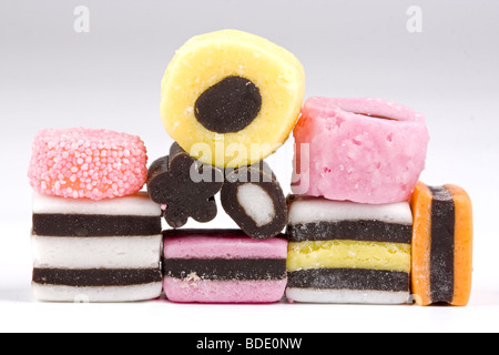 Liquorice Allsorts sweets Stock Photo