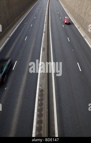 TRANSPORT, Road, Cars, View over traffic on the Westlink underpass in Belfast. Stock Photo