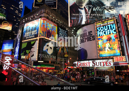 Times Square at dusk. Stock Photo