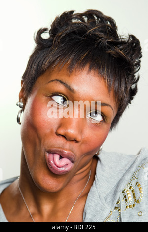 Young black woman posing.  MODEL RELEASED. Stock Photo