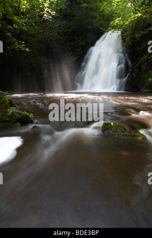 Gleno or Glenoe Waterfall county antrim northern ireland uk Stock Photo