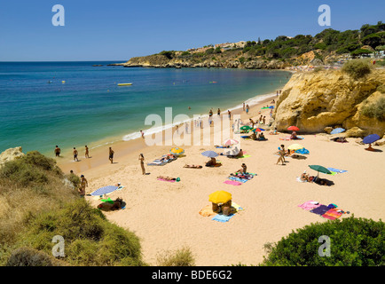 Portugal, the Algarve, a cove at Praia da Oura, near Albufeira Stock Photo