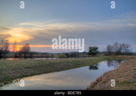 Evening in North Gauja protected landscape area Stock Photo