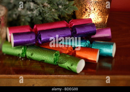 Mini Christmas crackers Stock Photo