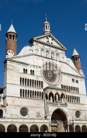 facade of Cremona Duomo (XII century) - Cremona - Lombardy - Italy Stock Photo