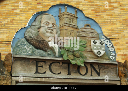 The millennium sign for the village of Ecton, Northamptonshire, UK Stock Photo