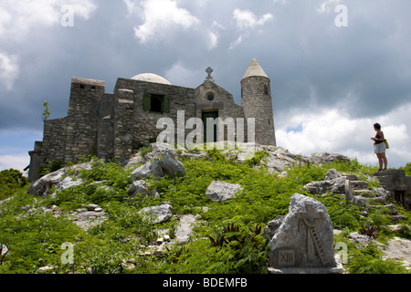 The Ermite small monastery at the top of Mount Alvernia on Cat island, over 63 meters Stock Photo