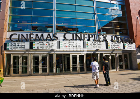 French language Movie Theater Cinemas Cineplex Odeon in the Quartier Latin of Montreal Stock Photo