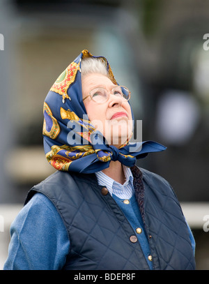 HM Queen Elizabeth II informally dressed at the annual Windsor Horse Show Stock Photo
