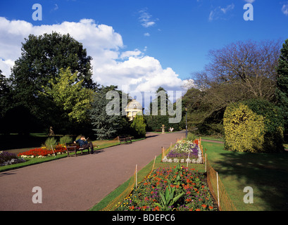 Jephson Memorial Gardens in Leamington Spa near the River Leam Stock Photo