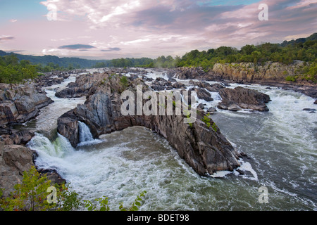 The Great Falls of the Potomac River. They are the steepest and most spectacular fall line rapids of any river in the US Stock Photo