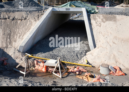 Underpass for bikers and pedestrians under construction , Finland