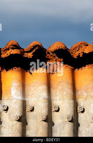 Rusty metal tunnel structure Stock Photo
