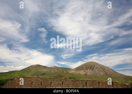 Beinn Dearg Bheag (582m / 1909ft), Beinn Dearg Mhor (709m / 2325ft) and Beinn na Caillich (732m /2401ft), Isle of Skye, Scotland Stock Photo