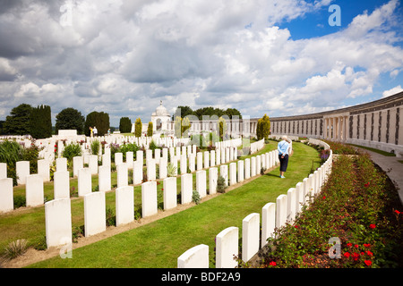 The Tyne Cot World War 1 Commonwealth Military Cemetery at Passchendaele, Flanders, Belgium, Europe Stock Photo