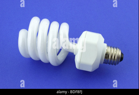 Spiral compact fluorescent light bulb Stock Photo