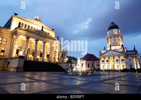 Gendarmenmarkt square at twilight, Berlin, Germany, Europe Stock Photo