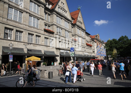 Munich Upper Bavaria Germany Kaufingerstrasse Kaufinger Street Stock Photo