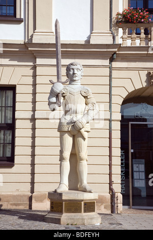 Roland Statue on Alter Markt, Magdeburg, Saxony-Anhalt, Germany Stock Photo