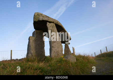 Legananny dolmen portal tomb ancient historic monument county down northern ireland uk Stock Photo