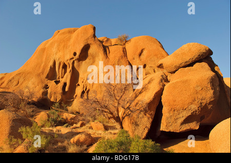 Granite rocks in the evening light at the Spitzkoppe mountain, Namibia, Africa Stock Photo