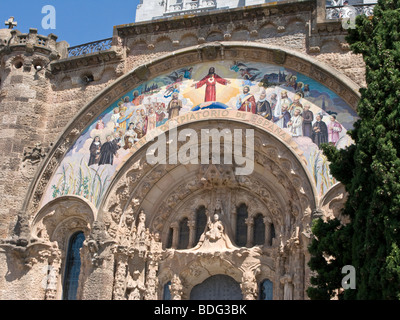 La Sagrat Cor Church at Tibidabo, Barcelona, Spain Stock Photo