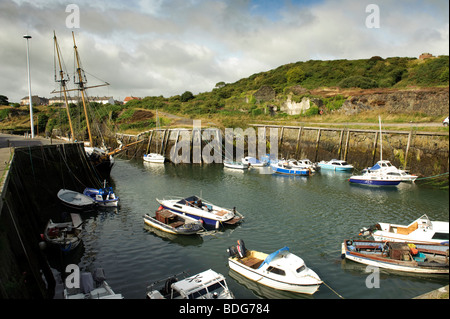 small boats moored at Amlwch harbour, Anglesey north wales UK Stock Photo