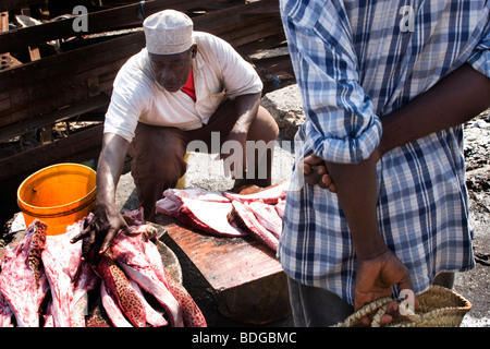 The main fish market in Stone Town. Zanzibar. Stock Photo