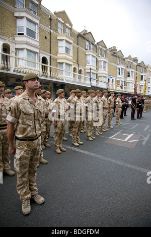 The (Kent and Sussex) Princess of Wales Royal Regiment welcome home parade in Tunbridge Wells after returning from Afghanistan. Stock Photo