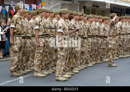 Princess of Wales Royal Regiment is welcomed home in Tunbridge Wells after their return from tours in Afghanistan and Iraq. Stock Photo