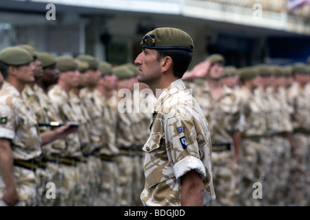 Princess of Wales Royal Regiment is welcomed home in Tunbridge Wells after their return from tours in Afghanistan and Iraq. Stock Photo