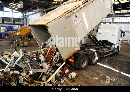 GERMANY HAMBURG recycling of electronic scrap at electronic recycling company TCMG, not used electronic consumer goods are collected and recycled Stock Photo