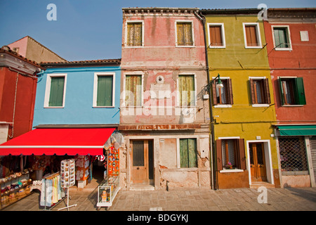 Brightly coloured House in Burano,  Venice Veneto, Italy 91298-Venice Stock Photo