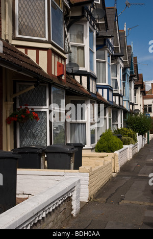 Terraced houses, Boscombe, Bournemouth, Dorset, England Stock Photo