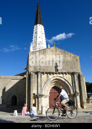 Church of Saint Etienne, Ars en Re, Ile de Re. Stock Photo
