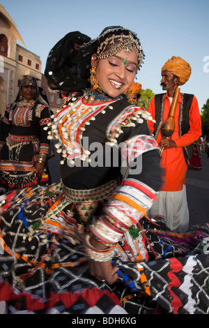 Jaipur, Rajasthan,India - March 29 : people and elephants of the city are celebrating the gangaur festival one of the most important of the year march 29 2009 in jaipur,rajasthan,india Stock Photo