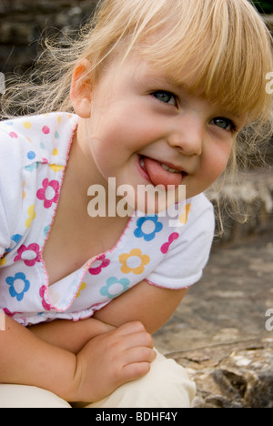 Happy girl aged three Stock Photo
