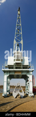 Old dockyard crane restored to a monument. Stock Photo