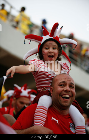 Egyptian Fans. gypt V Cameroon. The Final of the African Cup of Nations 2008. Ohene Djan Stadium. Accra. Ghana. West Africa. Stock Photo